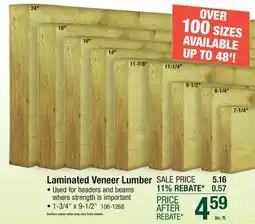 Menards 1-3/4 x 9-1/2 x 10' LVL 1.9E offer