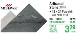 Menards Mohawk Artisanal Stone Grigio 12 x 24 Porcelain Floor and Wall Tile offer