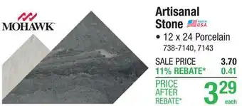 Menards Mohawk Artisanal Stone Grigio 12 x 24 Porcelain Floor and Wall Tile offer