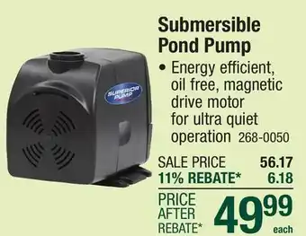 Menards 800 GPH Standard Submersible Pond Pump offer
