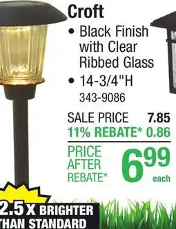 Menards Patriot Lighting Solar LED Croft Path Landscape Light offer