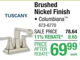 Menards Tuscany Columbiana Two Handle 4 Centerset Brushed Nickel Bathroom Sink Faucet offer