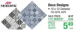 Menards Mohawk Deco Designs Blue Sky Deco 12 x 12 Ceramic Mosaic Tile offer