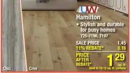 Menards United Weavers Hamilton Cree 7 x 48 Floating Luxury Vinyl Plank Flooring (19.12 sq. ft.) offer