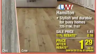 Menards United Weavers Hamilton Cree 7 x 48 Floating Luxury Vinyl Plank Flooring (19.12 sq. ft.) offer