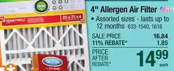 Menards BestAir 20 x 25 x 4 MERV 8 Pleated Air Filter offer
