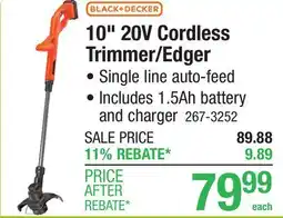 Menards BLACK+DECKER 10 20-Volt Cordless Trimmer & Edger offer