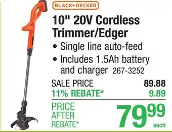 Menards BLACK+DECKER 10 20-Volt Cordless Trimmer & Edger offer