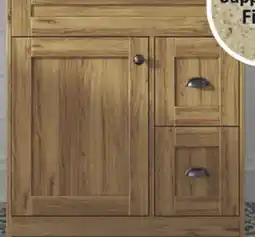 Menards MagickWoods Elements Haverhill 30W x 21-5/8D Vintage Oak Vanity Cabinet offer