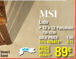 Menards MS International Lido Desert Sand 12 x 12 Porcelain Floor and Wall Tile offer