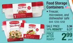 Menards Rubbermaid TakeAlongs Square Plastic Container Food Storage - 4 Piece Set offer
