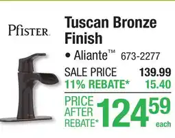 Menards Pfister Aliante One-Handle 4 Centerset Tuscan Bronze Bathroom Sink Faucet offer