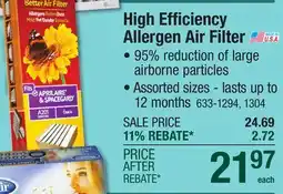 Menards BestAir 20 x 25 x 6 MERV 11 Pleated Air Filter offer