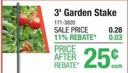 Menards 3' Green Garden Stake offer
