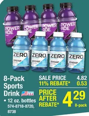Menards Powerade Mountain Berry Blast Sports Drink - 8 Pack offer