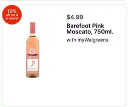 Walgreens Barefoot Pink Moscato, 750ml offer