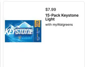 Walgreens 15 - Pack Keystone Light offer