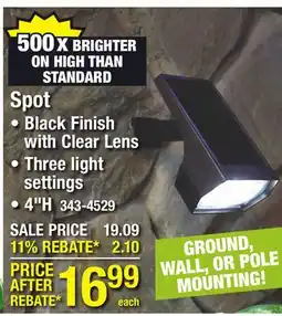 Menards Patriot Lighting Solar LED Spot Landscape Light offer
