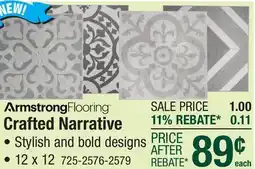 Menards Armstrong Flooring Crafted Narrative Piazza Gray 12 x 12 Self-Adhesive Vinyl Tile offer