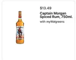 Walgreens Captain Morgan Spiced Rum, 750ml offer