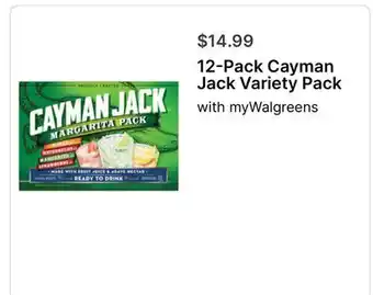 Walgreens 12-Pack Cayman Jack Variety Pack offer