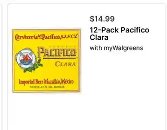 Walgreens 12-Pack Pacifico Clara offer