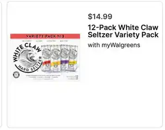 Walgreens 12-Pack White Claw Seltzer Variety Pack offer