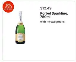 Walgreens Korbel Sparkling, 750ml offer