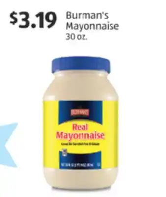 Aldi Burman's Mayonnaise offer