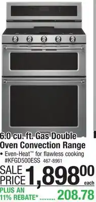 Menards KitchenAid 30 6.0 cu.ft. Stainless Steel Double-Oven Gas Range with Convection offer