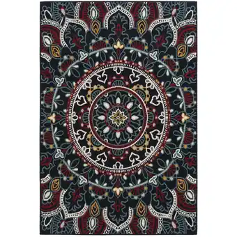 Walmart Mainstays 5'x7' Primary Medallion Outdoor Rug offer
