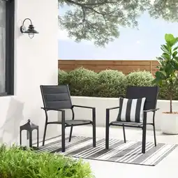 Walmart Mainstays Dashwood Outdoor Dining Chair, Black, 2 Pack offer