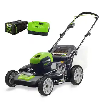 Walmart Greenworks 80V 21 Push Mower with (1) 4Ah Battery & Charger 2501202VT offer