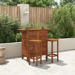 Walmart vidaXL 43.3 Solid Acacia Wood Patio Bar Table with Storage, Brown offer