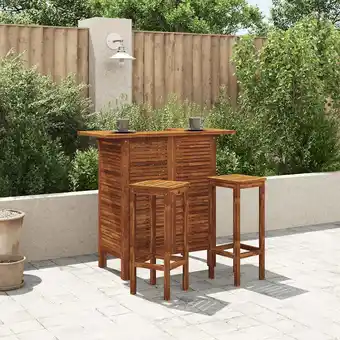 Walmart vidaXL 43.3 Solid Acacia Wood Patio Bar Table with Storage, Brown offer