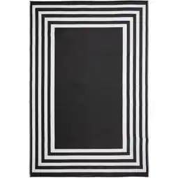 Walmart Mainstays 7'x10' Black and White Border Outdoor Plastic Rug offer