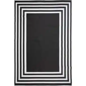 Walmart Mainstays 7'x10' Black and White Border Outdoor Plastic Rug offer