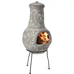 Walmart Clay Chiminea Fireplace Sun Design Outdoor Wood Burning Fire Pit Metal Stand offer
