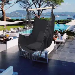 Walmart Ktaxon Hammock Chair Hanging Rope Swing Seat with 2 Cushions Perfect for Indoor Outdoor-Gray offer