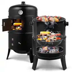 Walmart Zimtown BBQ Charcoal Grill Outdoor Barbecue Pit Smoker with 3 Levels Patio Backyard Black offer