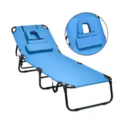 Walmart Patiojoy With Cushion Steel Outdoor Chaise Lounge - Blue offer