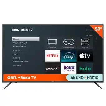 Walmart onn 50 Class 4K UHD (2160P) LED Roku Smart Television HDR (100012585) offer