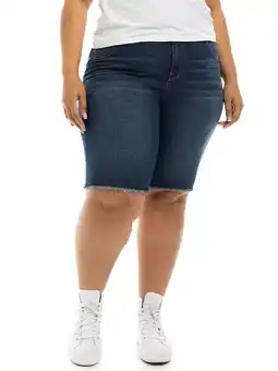 Walmart A3 Denim Women's Plus Size Fray Hem Bermuda Shorts, 11 Inseam, Sizes 16-24 offer