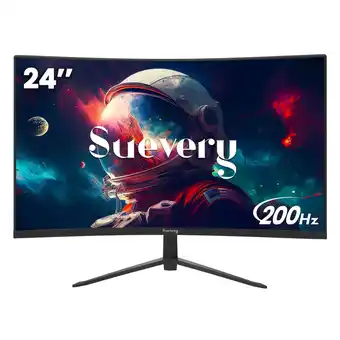 Walmart Suevery 24 Curved Gaming Monitor - 200Hz, 1080P FHD, 99s RGB, FreeSync, Frameless, HDMI/DP, Black offer