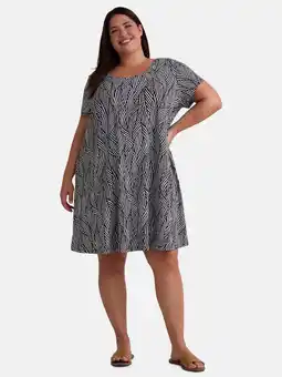 Walmart Terra & Sky Women’s Plus Size Swing Dress with Short Sleeves, Sizes 0X-5X offer