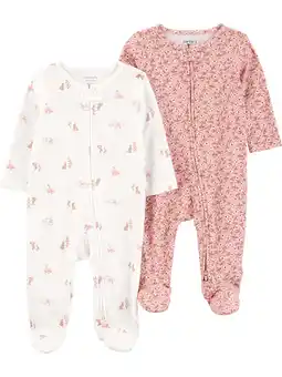 Walmart Carter's Child of Mine Baby Girl, Sleep 'n Play, 2-Pack, Sizes Preemie-6/9 months offer