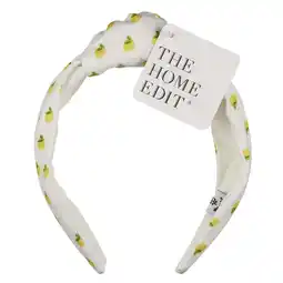 Walmart The Home Edit Knotted Canvas Headband, White Lemon Print offer
