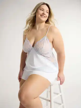 Walmart Joyspun Women’s and Women’s Plus Bridal Satin Cami and Shorts Set with Lace Trim, Sizes XS to 3X offer