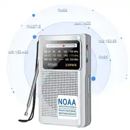 Walmart Greadio NOAA Weather Radio, AM/FM Battery Operated Transistor Portable Radio with Best Reception offer