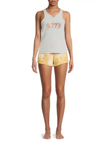 Walmart Love At First Sight Junior's and Junior's Plus Tank Top and Tie-Dye Shorts Set, 2-Piece offer